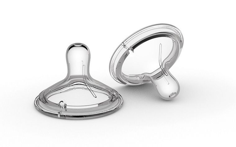 Nanobebe, smoczek silikonowy na butelkę o szybkim przepływie, 6m+, 2 szt.