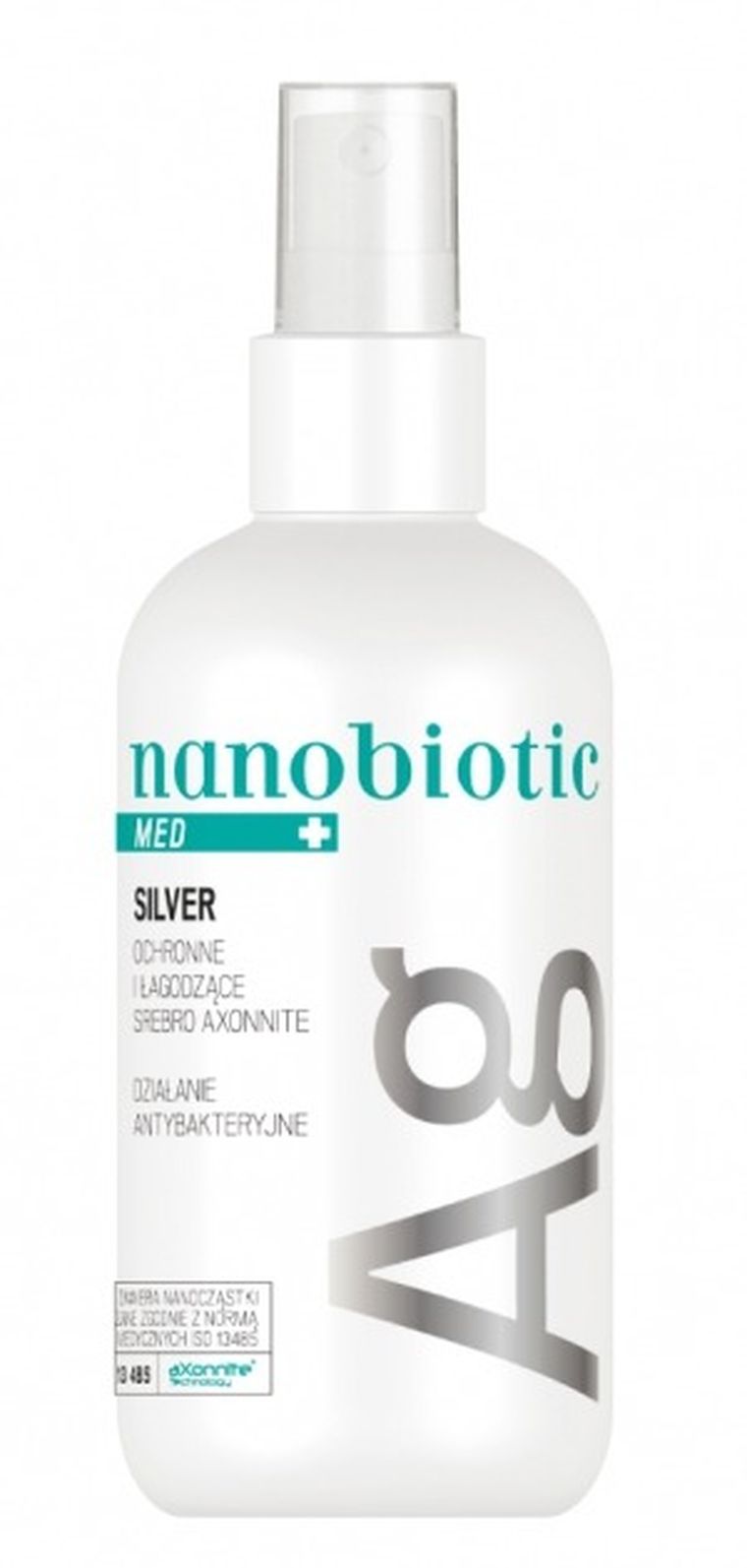 Nanobiotic, Med Silver, ochronne i łagodzące srebro o działaniu antybakteryjnym, 150 ml