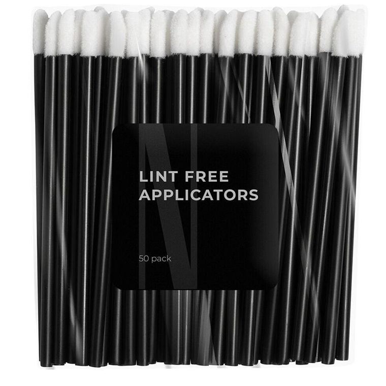 Nanolash, Lint Free Applicators, welurowe aplikatory do rzęs i brwi, 50 szt.
