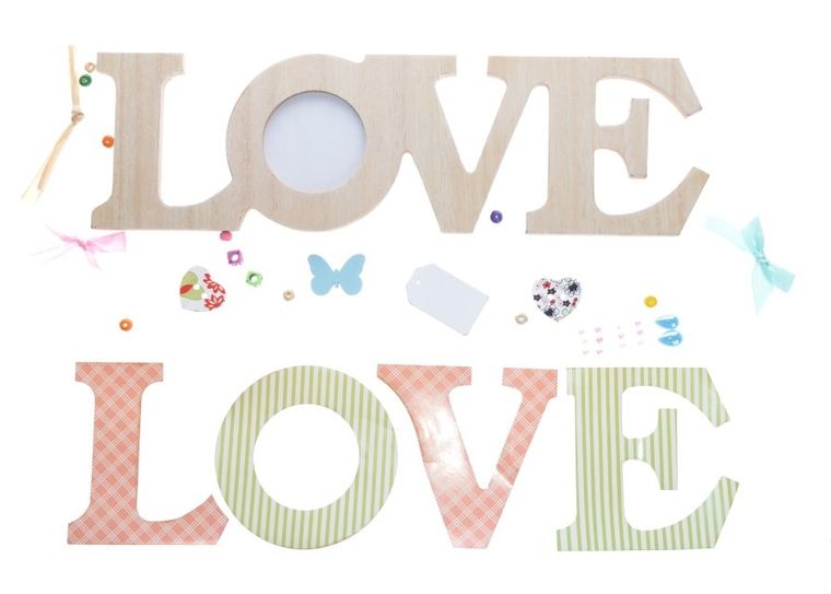 Napis love do samodzielnego ozdobienia, 31.5-1.5-12 cm