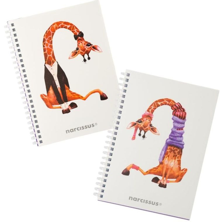 Narcissus, Swing, kołonotatnik, A5, 80 kartek, kratka, Żyrafa