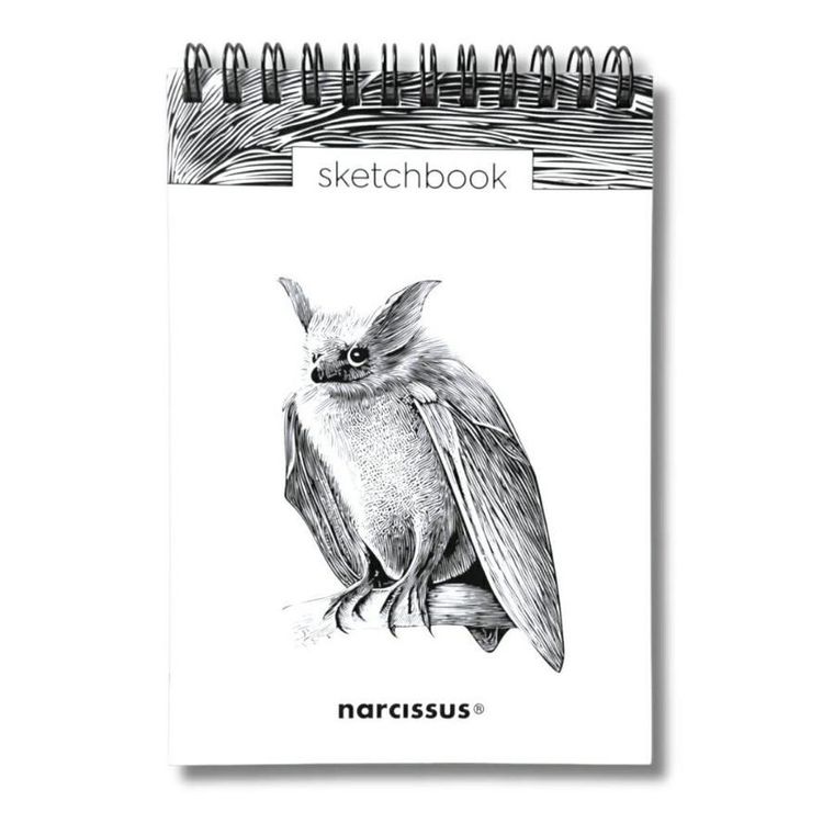 Narcissus, szkicownik na spirali, A6, 60 kartek, Nietoperz, 1 szt.