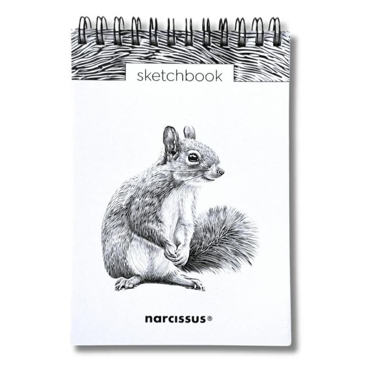 Narcissus, szkicownik na spirali, A6, 60 kartek, Wiewiórka, 1 szt.