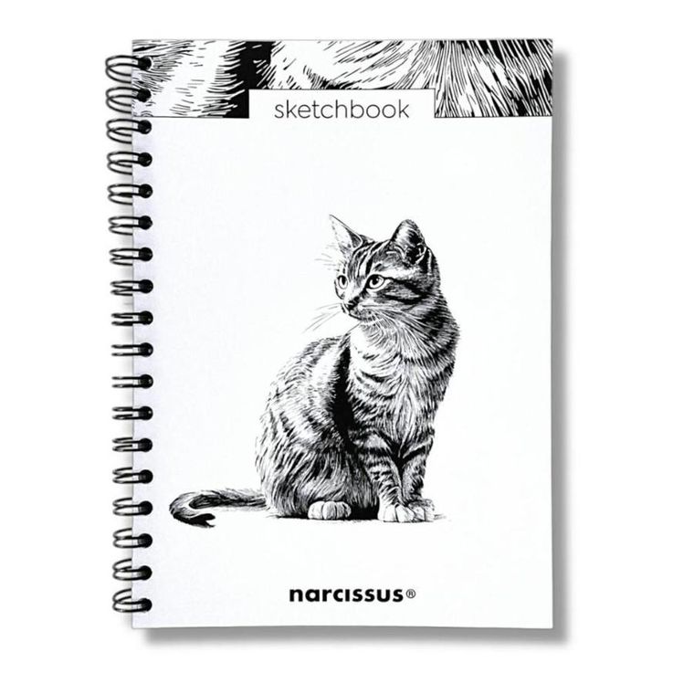 Narcissus, szkicownik na spirali, B5, 60 kartek, Kot, 1 szt.
