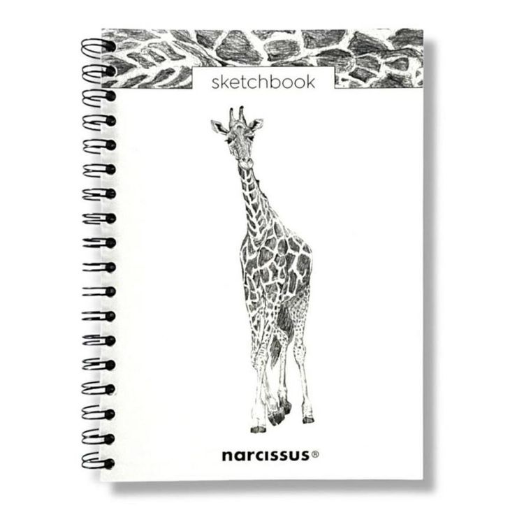 Narcissus, szkicownik na spirali, B5, 60 kartek, Żyrafa, 1 szt.