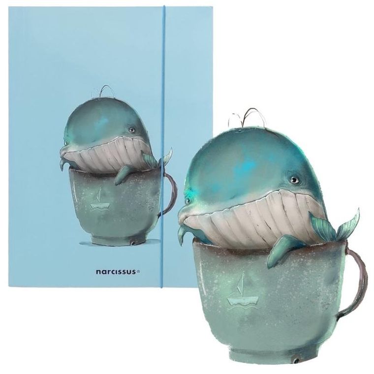 Narcissus, teczka z gumką A4, wieloryb, 1 szt.