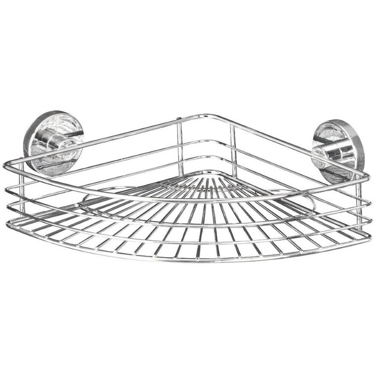 Narożna półka łazienkowa, Bari, Vacuum-Loc, stal chromowana