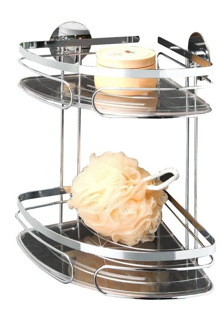 Narożna półka łazienkowa, turbo-fix, 2 poziomy