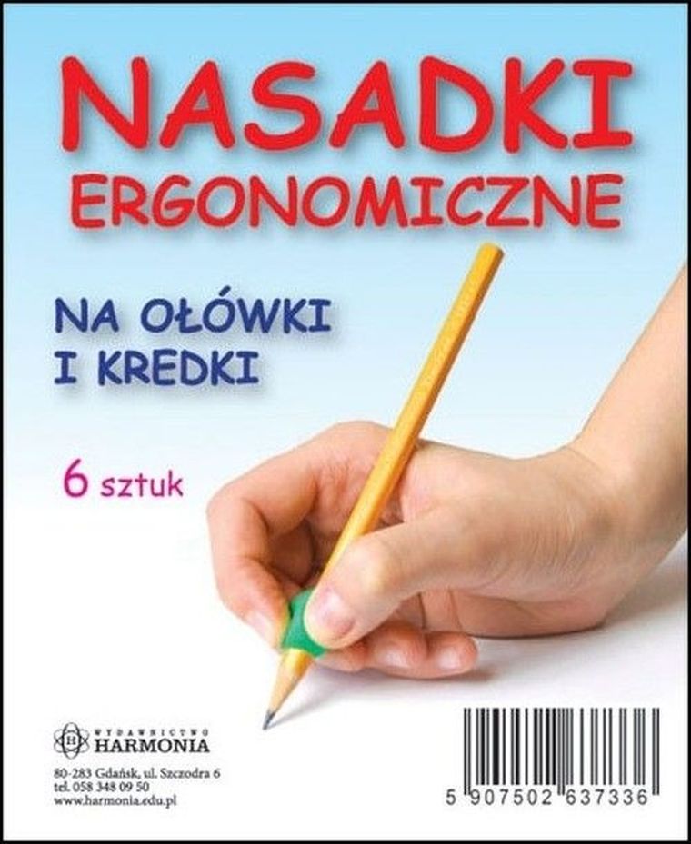 Nasadki ergonomiczne na ołówki i kredki, 6 szt.