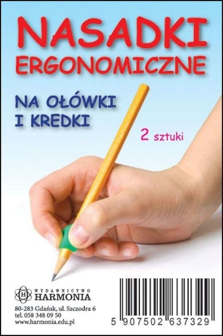 Nasadki ergonomiczne na ołówki i kredki korygujące nieprawidłowy uchwyt, 2 szt.