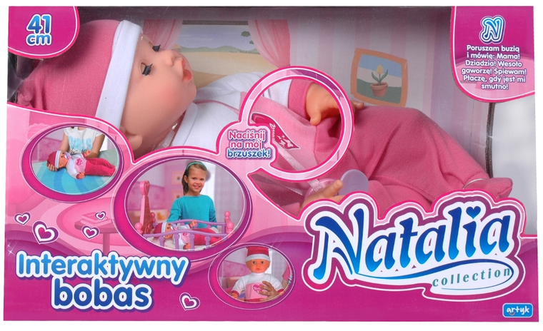 Natalia, bobas interaktywny, 41 cm