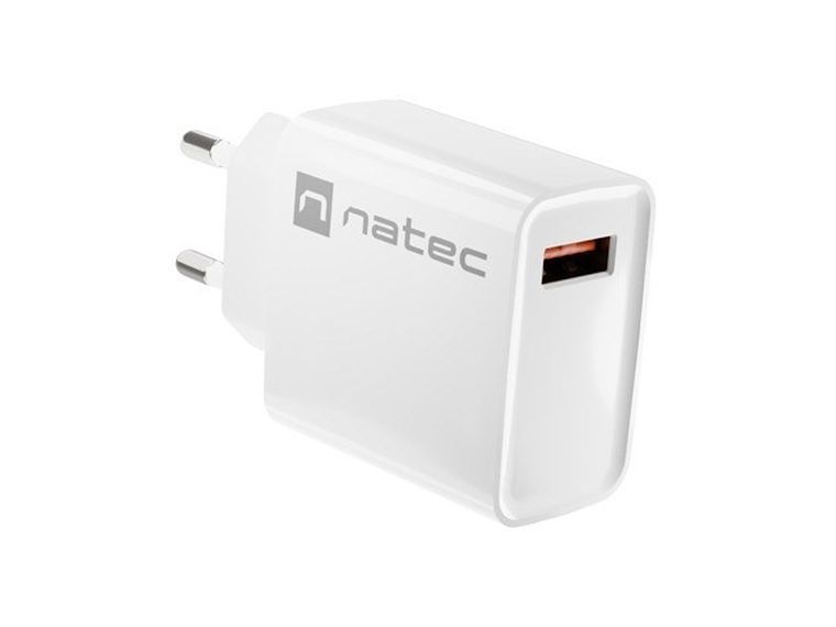 Natec Ładowarka Sieciowa Ribera USB-a 18w, biała Nuc-2057