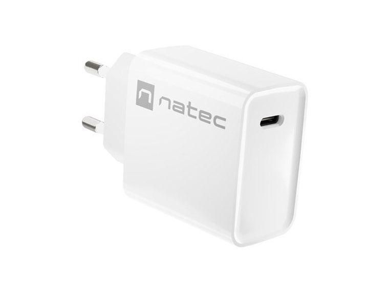 Natec Ładowarka Sieciowa Ribera USB-c 20w Power Delivery, biała Nuc-2059