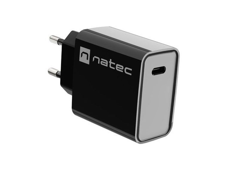 Natec Ładowarka Sieciowa Ribera USB-c 20w Power Delivery, czarna Nuc-2060