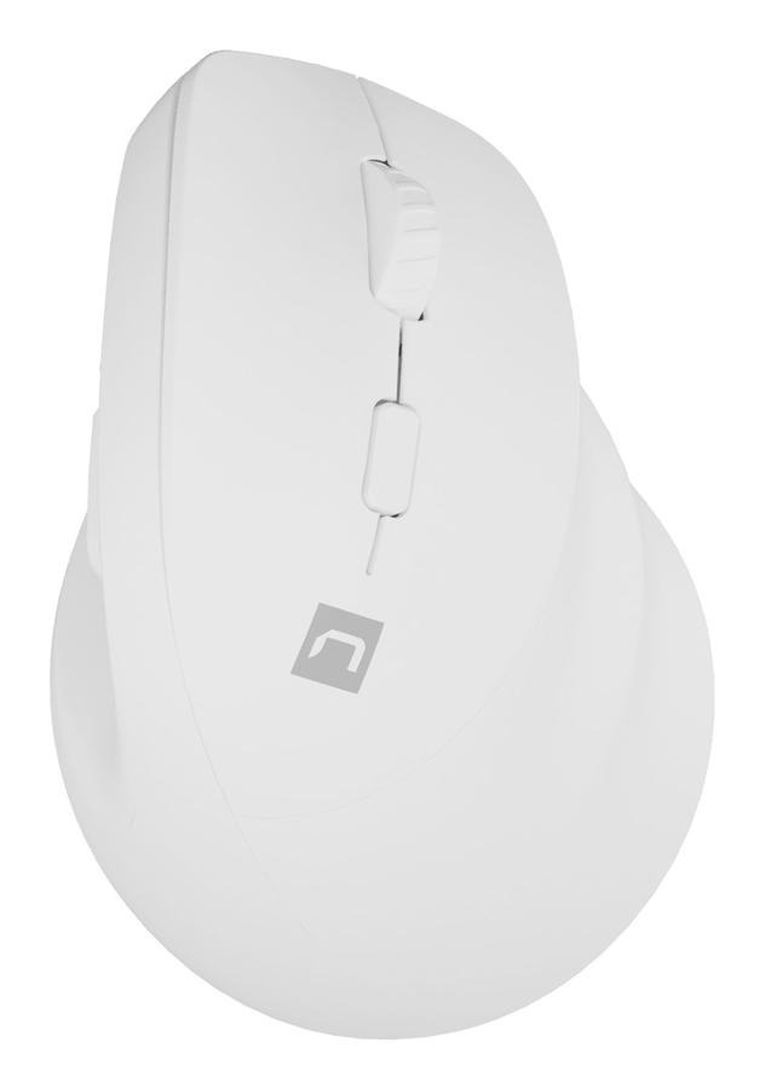Natec, mysz bezprzewodowa, wertykalna, Crake 2, BT 5.2 + 2.4GHz, biała