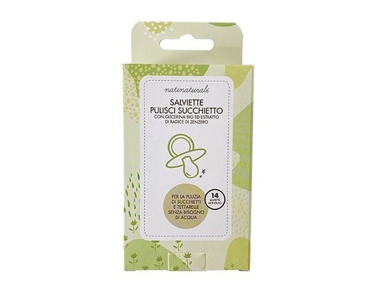 Natinaturali, jednorazowe chusteczki odkażające do smoczka, 0m+, 14 szt.