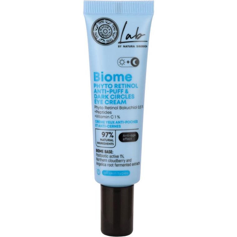 Natura Siberica, Lab Biome Phyto Retinol, krem pod oczy przeciw obrzękom i cieniom, 30 ml