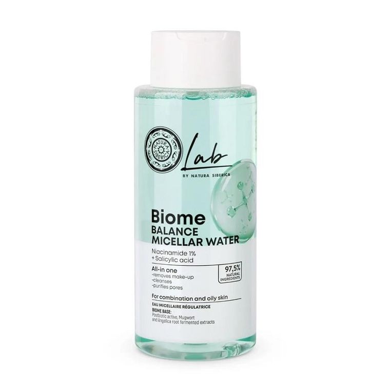 Natura Siberica, Lab Biome, woda micelarna do cery tłustej i mieszanej, 400 ml