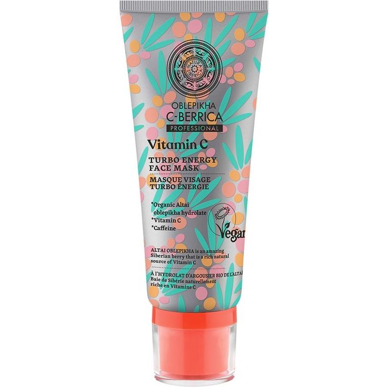 Natura Siberica, Oblepikha C-Berrica, energizująca maska do twarzy z witaminą C i kofeiną, 100 ml