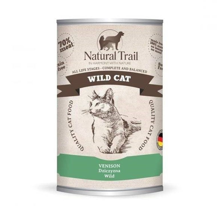 Natural Trail, Cat Wild Venision, karma mokra dla kota, 400 g