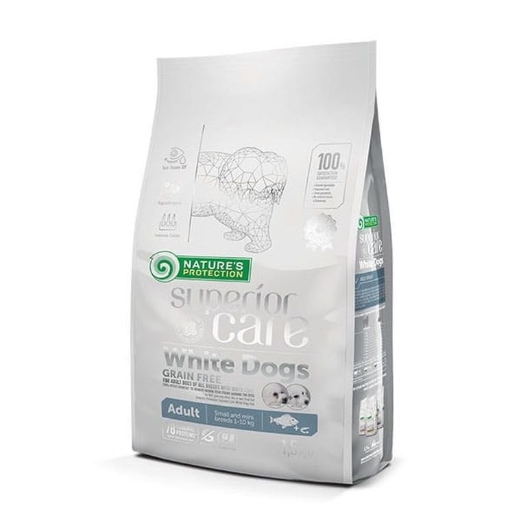 Nature's Protection, Superior Care White Dogs, białoryba, karma sucha dla psów, 1.5 kg