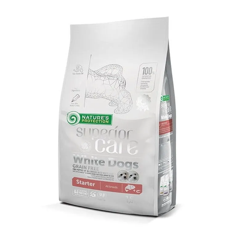 Nature's Protection, White Dogs, Grain Free, łosoś, karma sucha dla psów, 1.5 kg