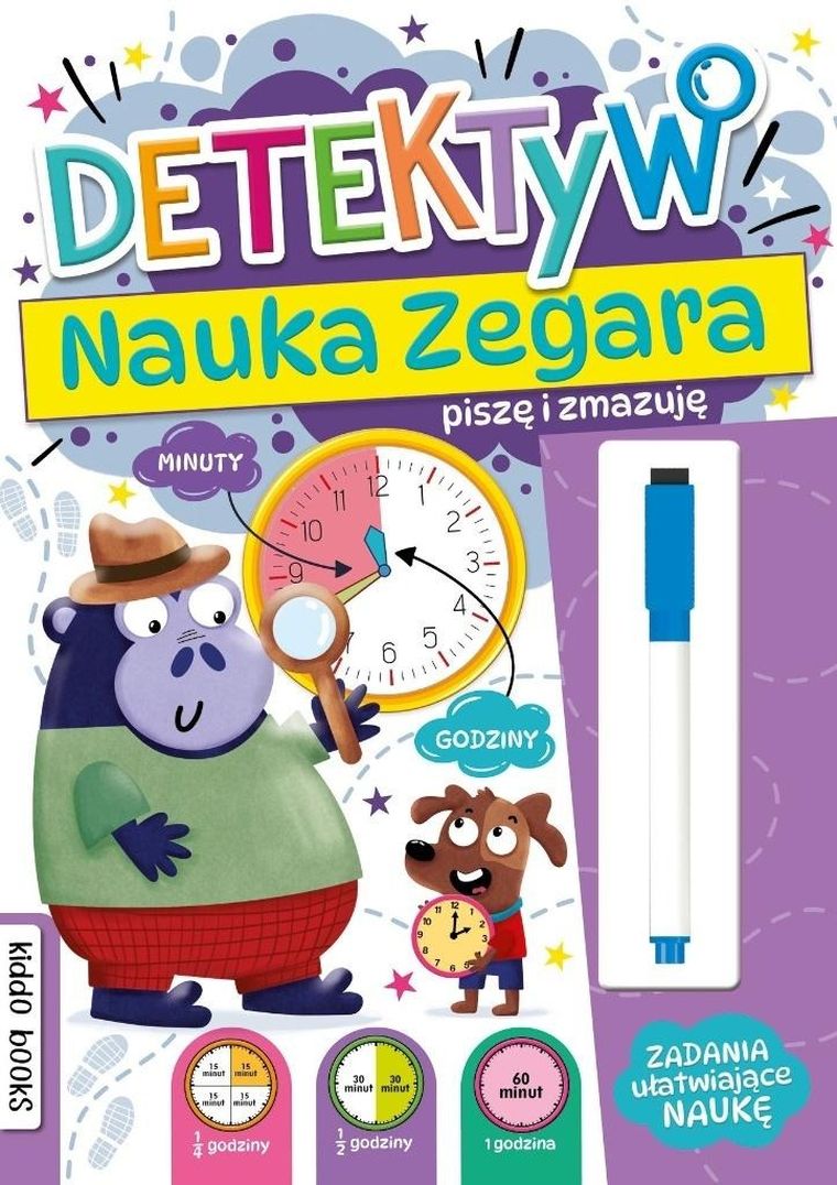 Nauka zegara. Piszę i zmazuję. Detektyw