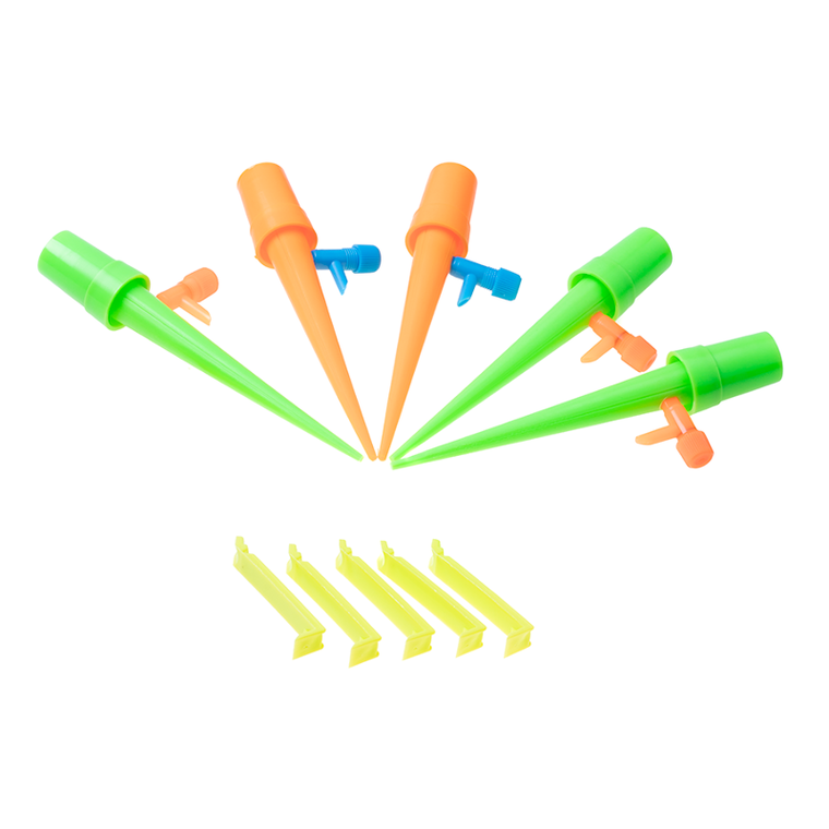 Nawadniacz do doniczek, zielone, pomarańczowe, 5 szt.