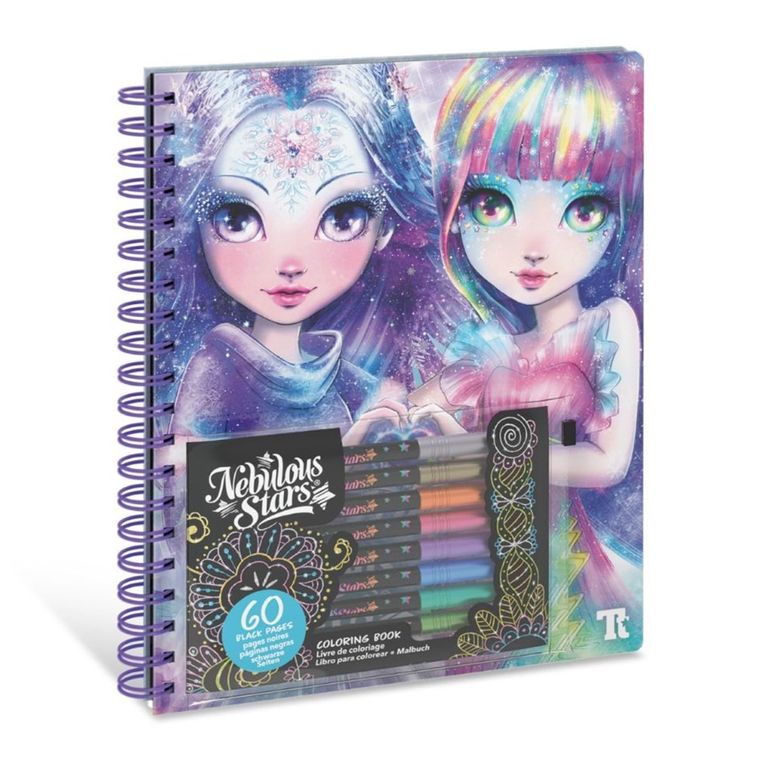 Nebulous Stars, Isadora, kolorowanki z czarnymi kartkami i pisakami