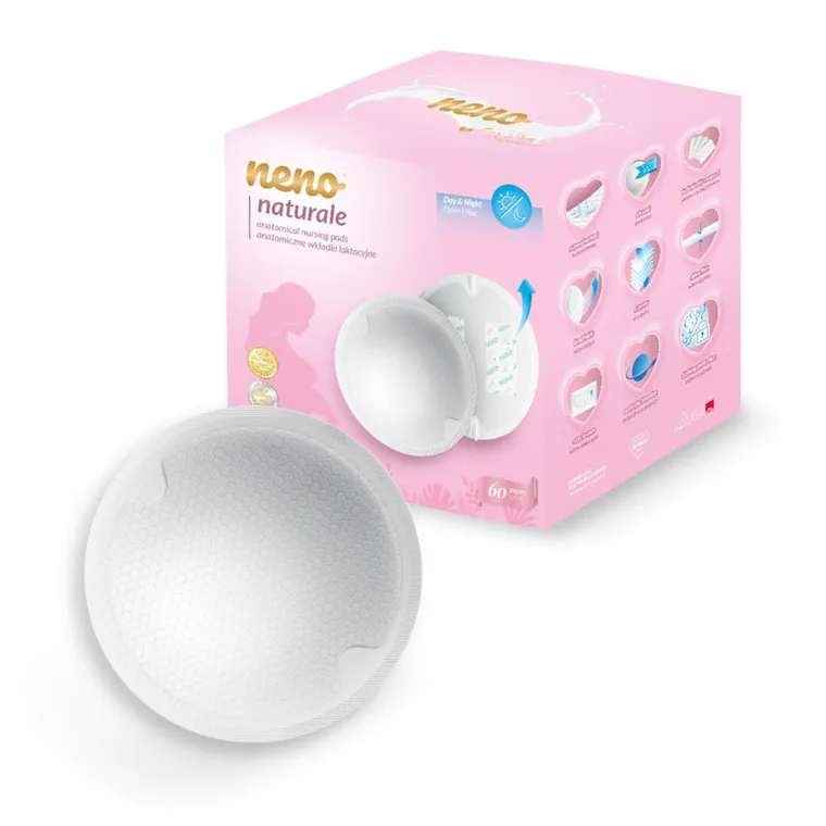 Neno, Naturale, anatomiczne wkładki laktacyjne, 60 szt.