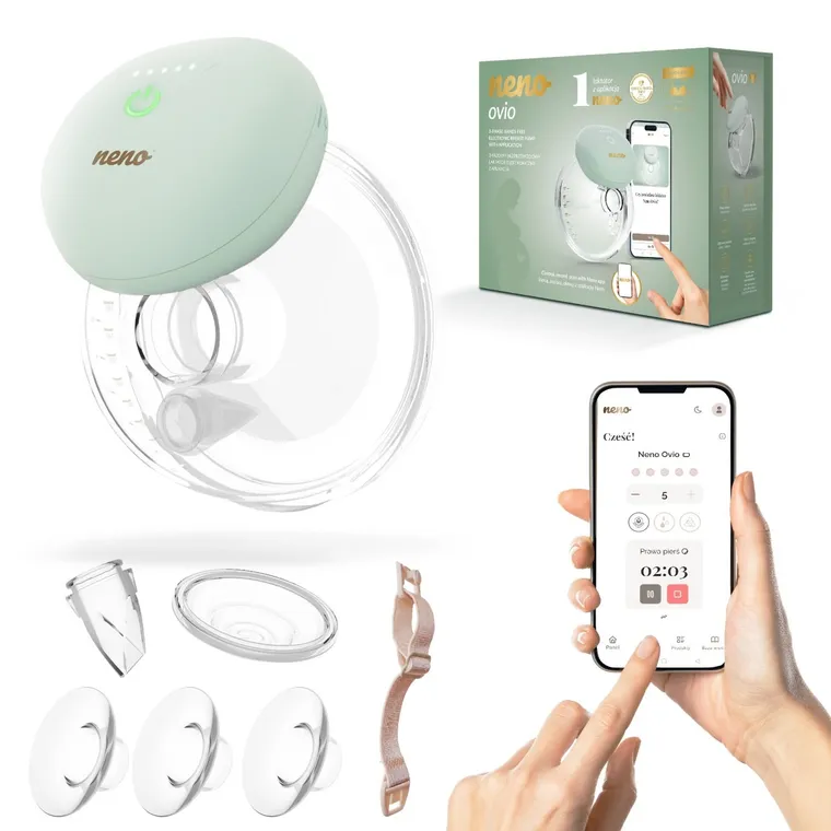 Neno, Ovio, elektroniczny laktator muszlowy z aplikacją bezprzewodowy