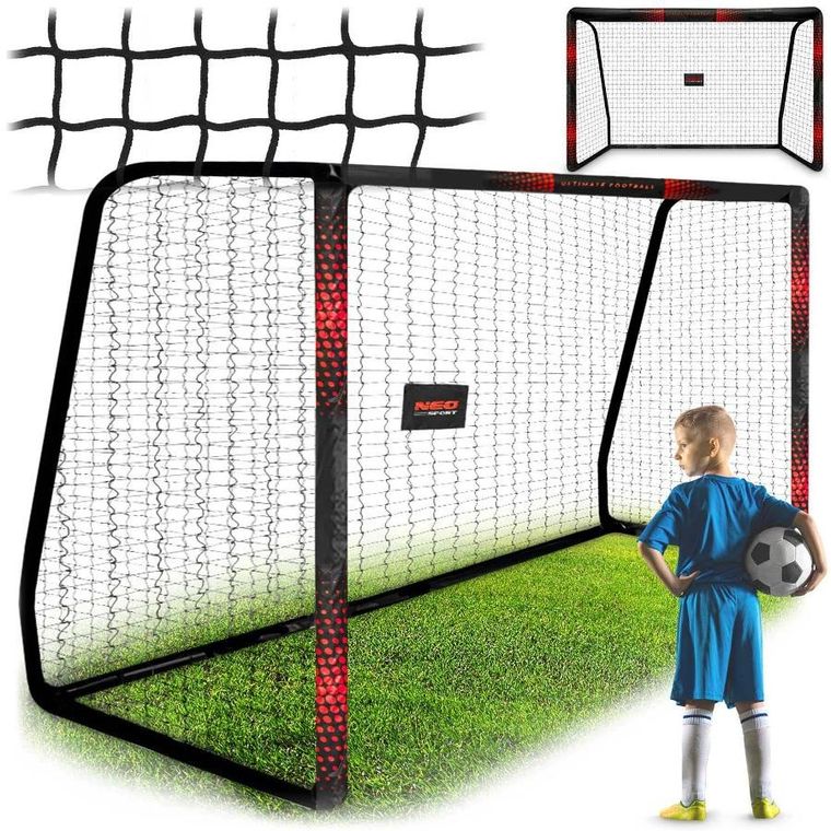 Neo-Sport, bramka do piłki nożnej, czarno-czerwona, 300-200-120 cm