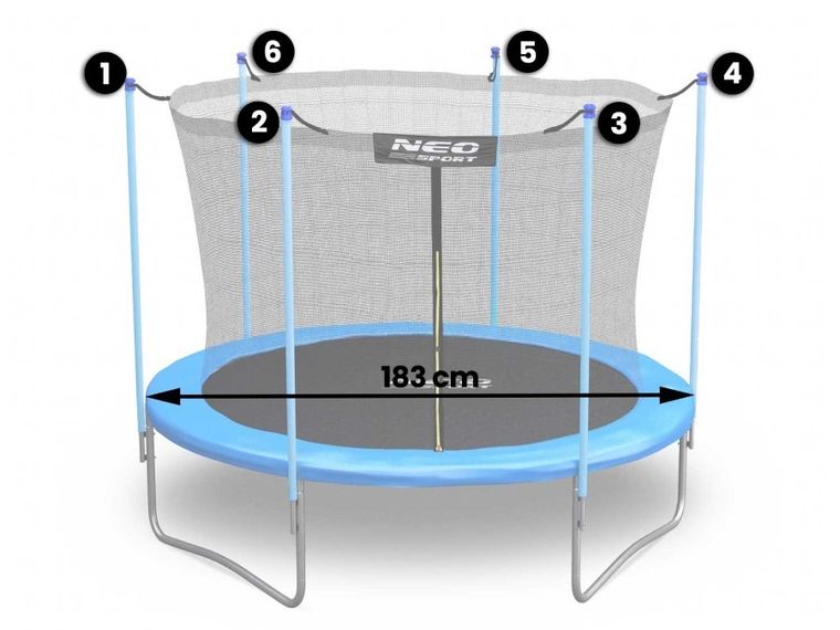 Neo-Sport, siatka wewnętrzna do trampoliny, 183 cm