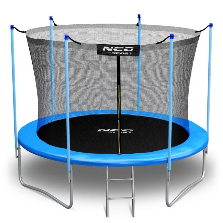 Neo-Sport, trampolina ogrodowa z siatką wewnętrzną i drabinką, 10ft/312 cm