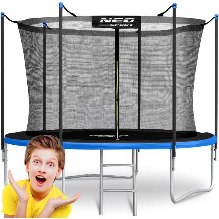 Neo-Sport, trampolina ogrodowa z siatką wewnętrzną i drabinką, 6ft/183 cm