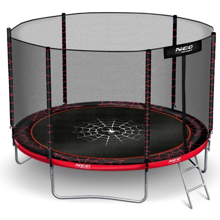 Neo-Sport, trampolina ogrodowa z siatką zewnętrzną i drabinką, 10ft/312 cm