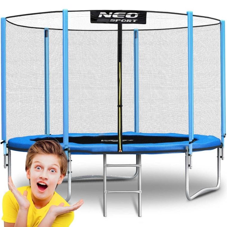 Neo-Sport, trampolina ogrodowa z siatką zewnętrzną i drabinką, 6ft/183 cm