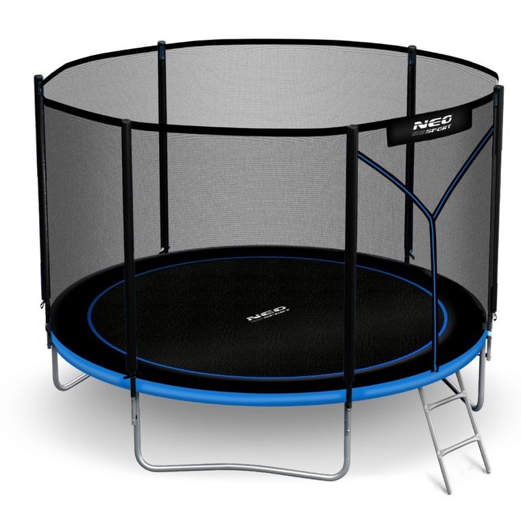 Neo-Sport, trampolina ogrodowa z siatką zewnętrzną i drabinką, 8ft/252 cm