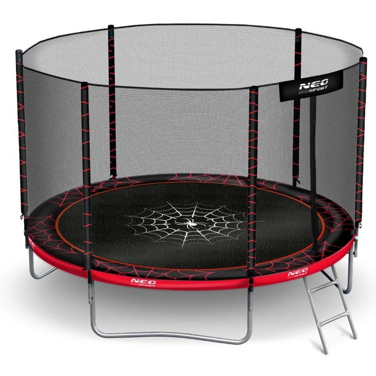 Neo-Sport, trampolina ogrodowa z siatką zewnętrzną i drabinką, 8ft/252 cm