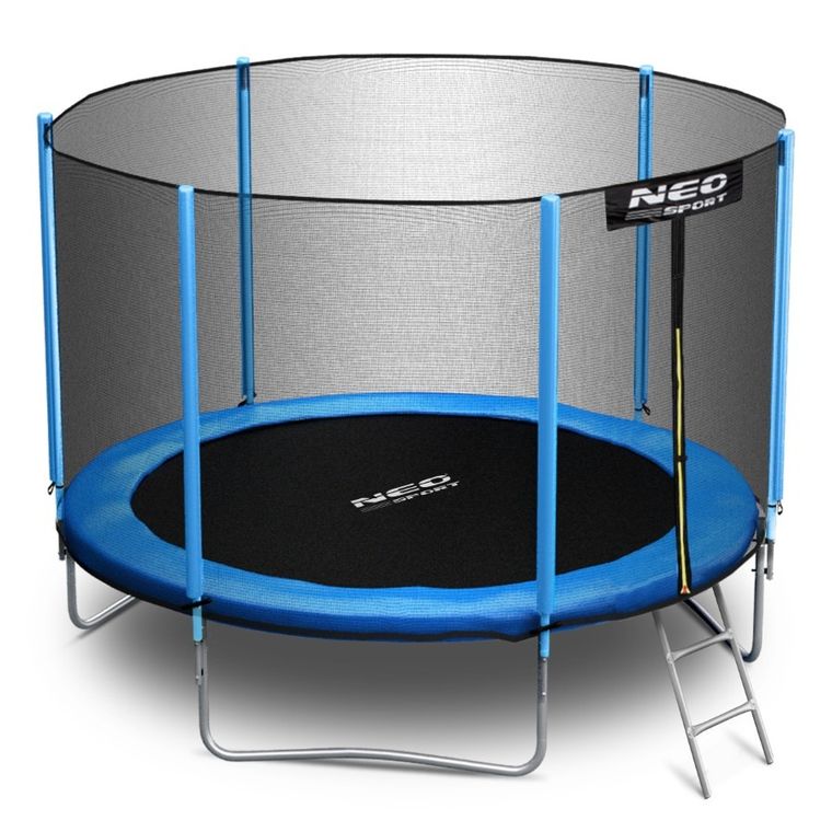 Neo-Sport, trampolina ogrodowa z siatką zewnętrzną i drabinką, 8ft/252 cm