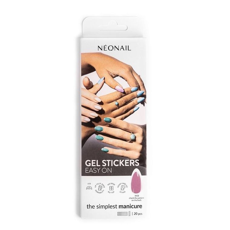 NeoNail, Gel Stickers Easy On, lakier hybrydowy w naklejce, M08, 20 szt.