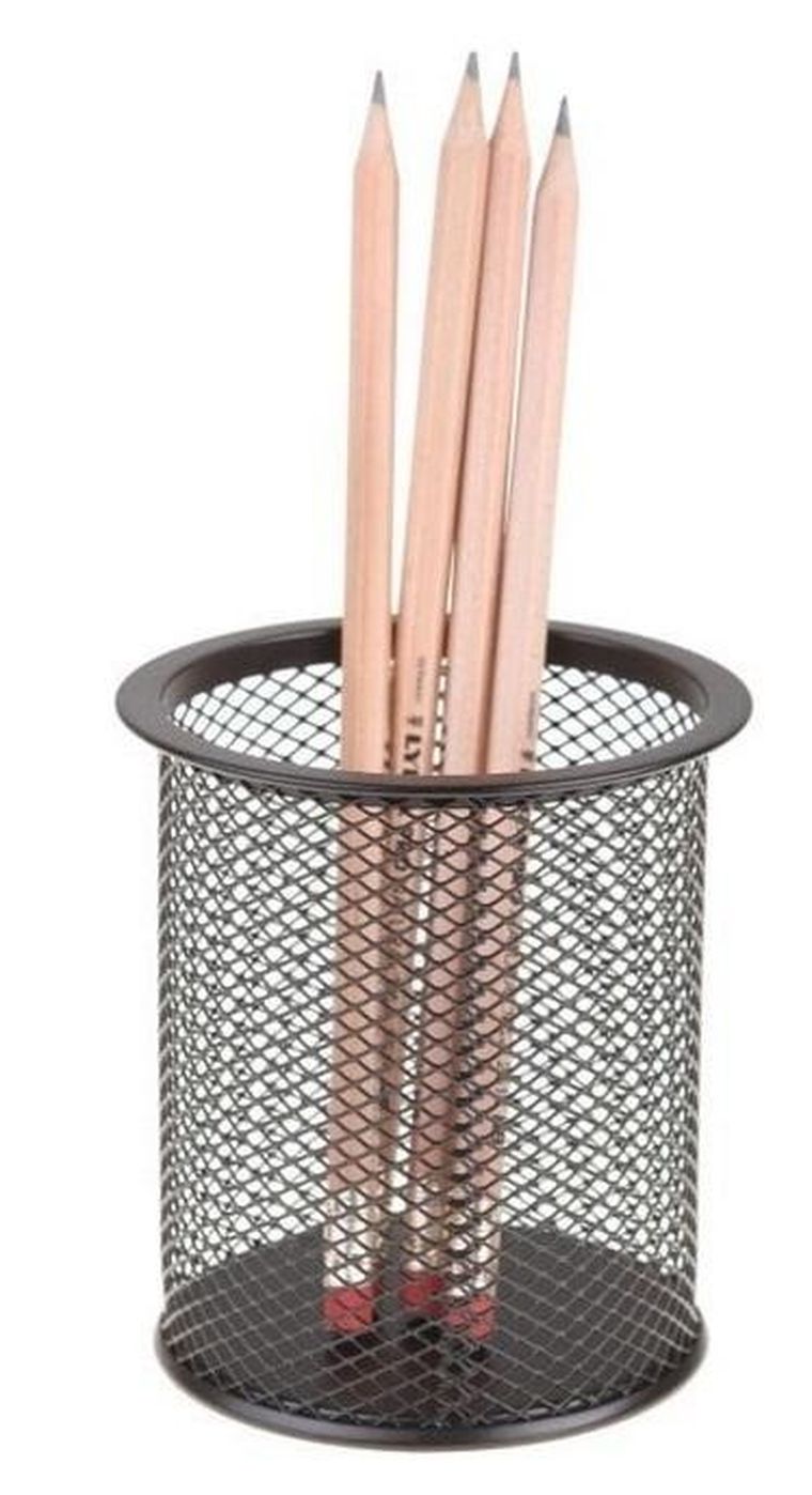 Net, metalowy pojemnik na przybory szkolne, okrągły duży, czarny