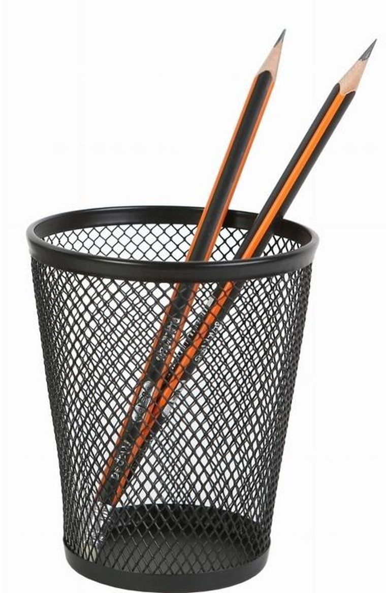 Net, metalowy pojemnik na przybory szkolne, skośny, czarny