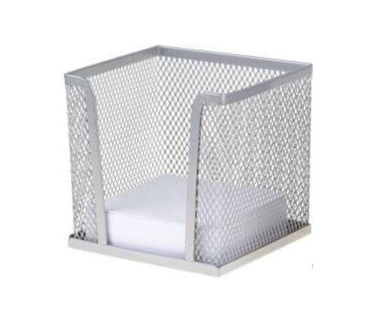 Net, pojemnik na karteczki, srebrny