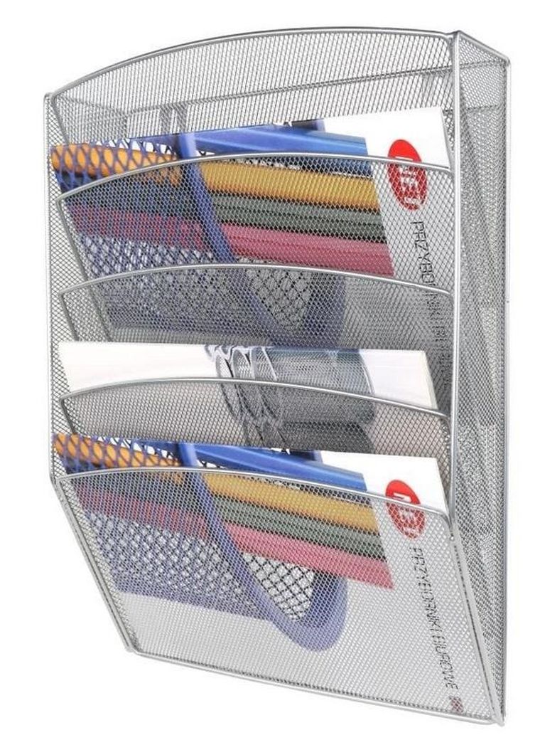 Net, pojemnik wiszący na katalogi, srebrny