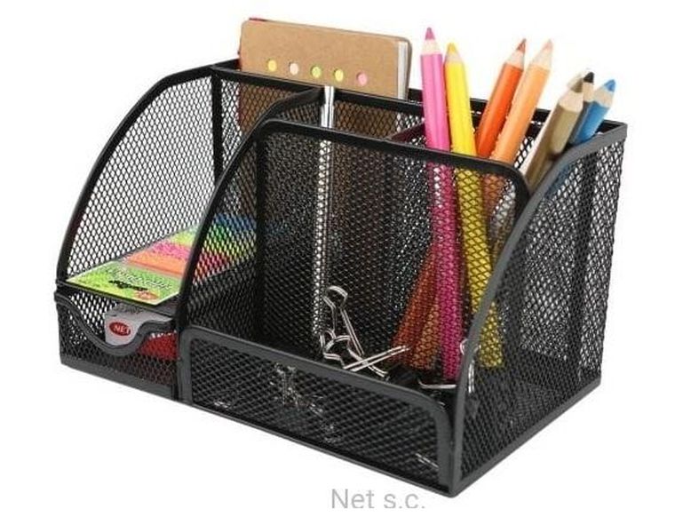 Net, przybornik na biurko, czarny