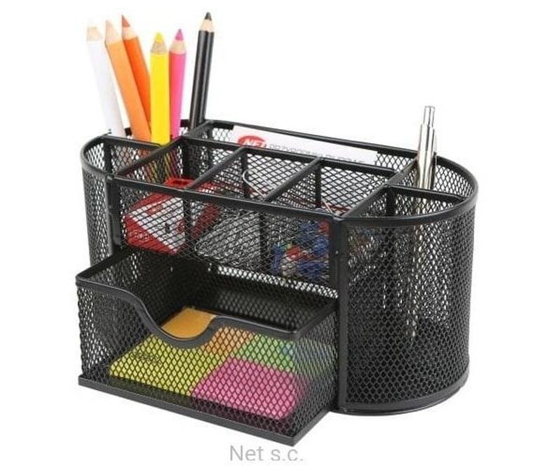 Net, przybornik na biurko, jumbo, czarny