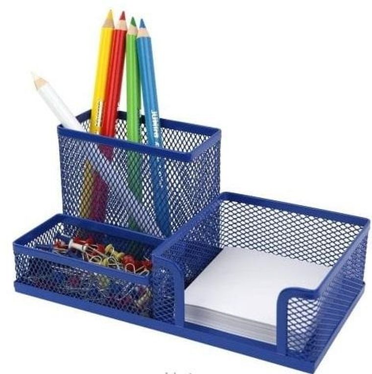 Net, przybornik na biurko, niebieski