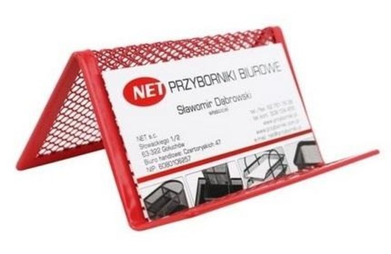 Net, wizytownik metalowy czerwony