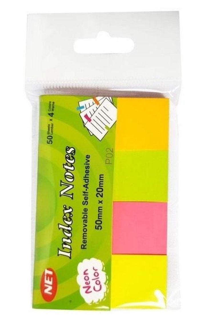 Net, zakładki indeksujące, neon, 4 kolory